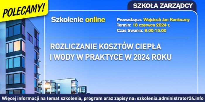 Szkolenie: Rozliczanie kosztów ciepła i wody
