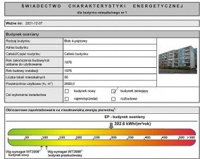 Przykładowe świadectwo charakterystyki energetycznej
Franciszek Rochowczyk/Administrator 12/2011