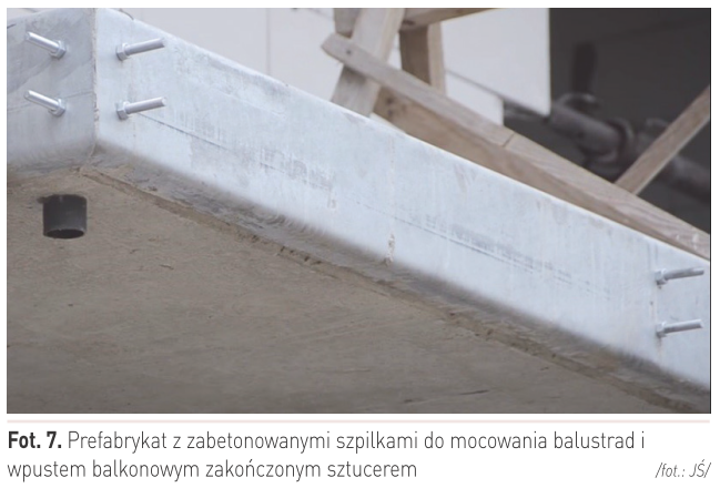 prefabrykat z zabetonowanymi szpilkami