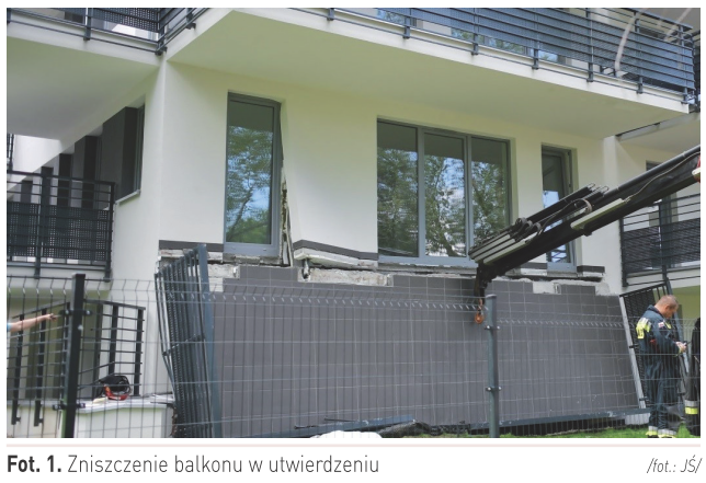 zniszczenie balkonu
