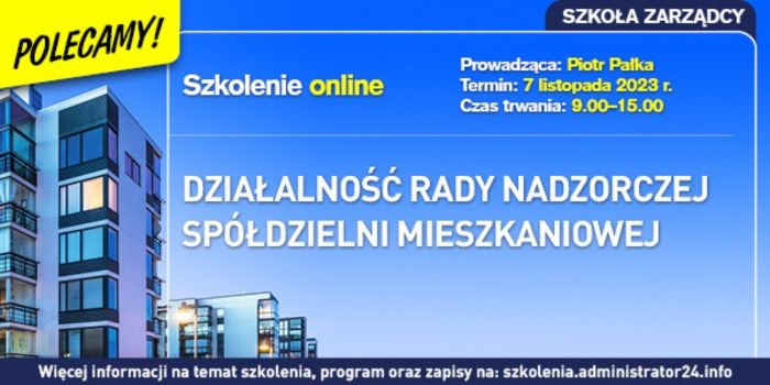 Szkolenie dotyczące działalności Rady Nadzorczej Sp&oacute;łdzielni Mieszkaniowej. Fot. Administrator24.info