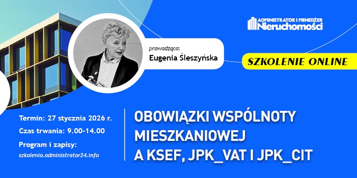 szkolenie Obowiązki wspólnoty mieszkaniowej a KSeF, JPK_VAT i JPK_CIT