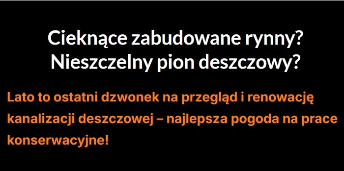 Przegląd i renowacja kanalizacji deszczowej. Fot. Kanserwis